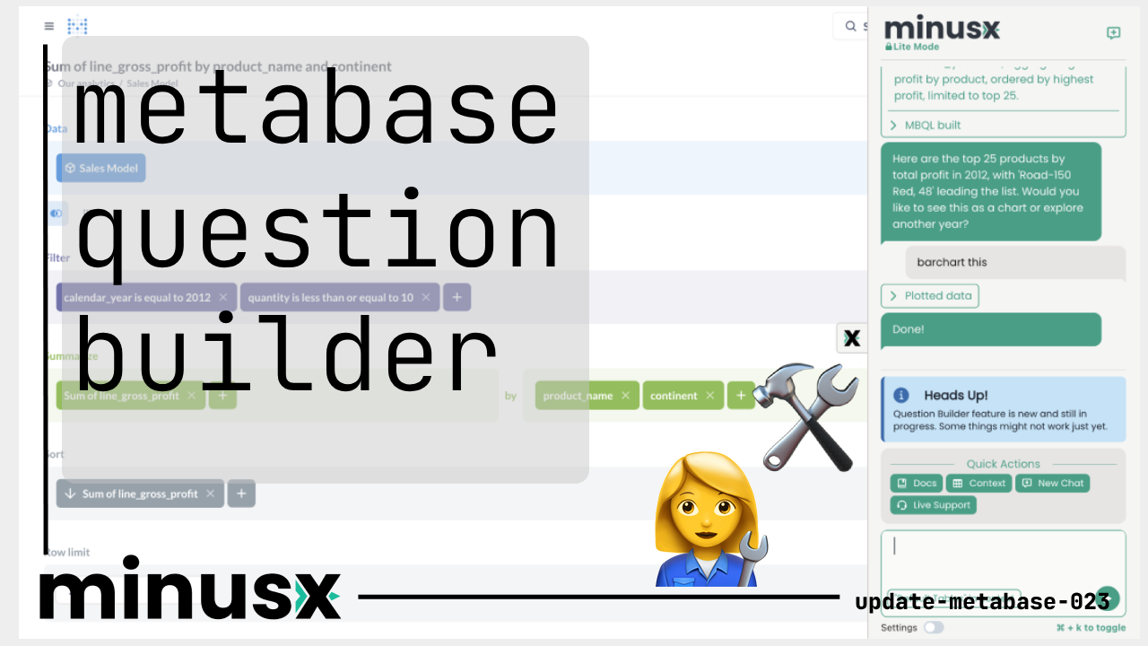 Ask for the GUI Questions and MinusX will create them for you!
